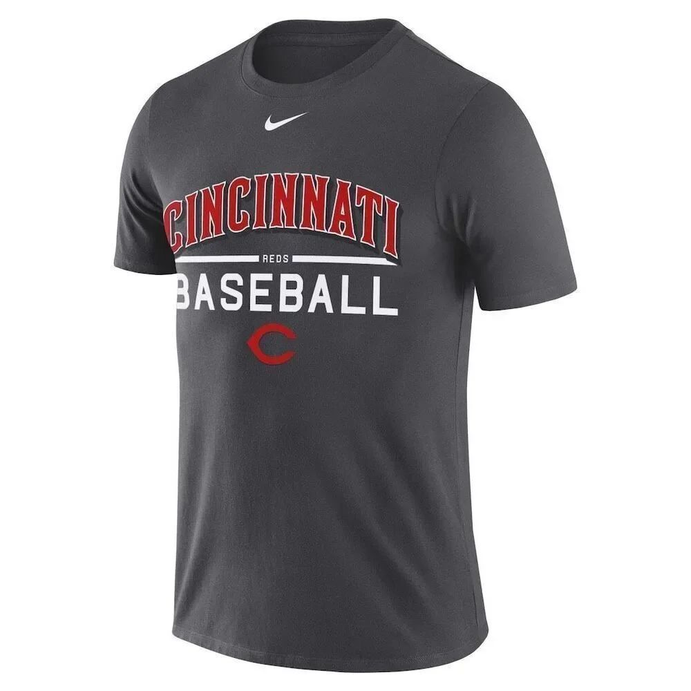 Cincinnati Reds Nike MLB Dri-FIT Practice Performance Tee Gray MED Anthracite